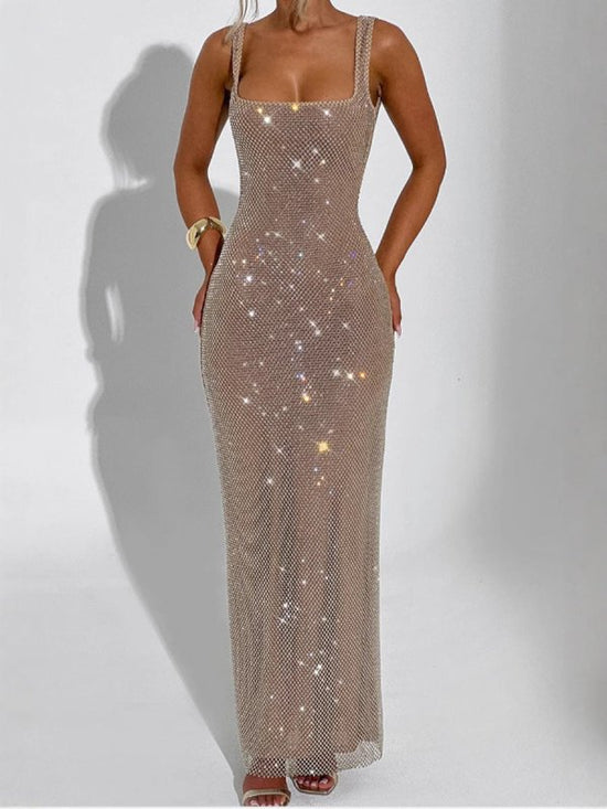 Sexy Double-shoulder Strap Sequins Net Drill Suspenders Dress $93.60 Dana Fashion Color: Black Size: L Women's clothing Product information: Skirt-type: hip skirt Color: black, red, gold, silver Size: S,M,L,XL Style type: private clothing socialite Style:
