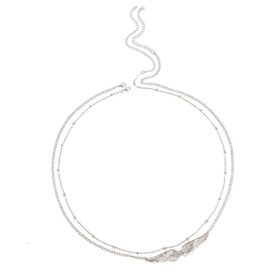 Sexy Double Wings Angel Waist Chain Accessories $15.94 Dana Fashion Color: Gold Women's Accessories Product information: Color: gold, silver Size: 115cm Material: Metal Hot element: Angel wings Style: European and American Transfer: Double Circle Length (
