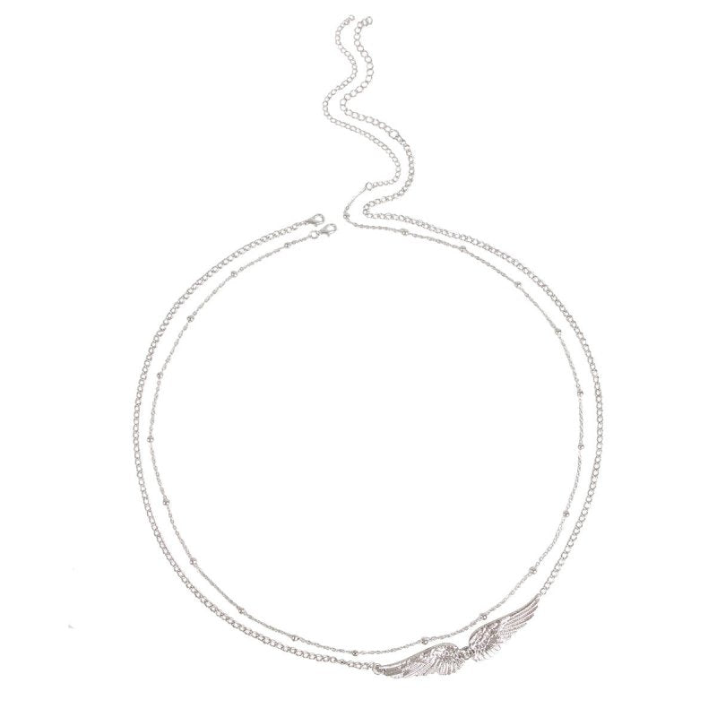 Sexy Double Wings Angel Waist Chain Accessories $15.94 Dana Fashion Color: Gold Women's Accessories Product information: Color: gold, silver Size: 115cm Material: Metal Hot element: Angel wings Style: European and American Transfer: Double Circle Length (