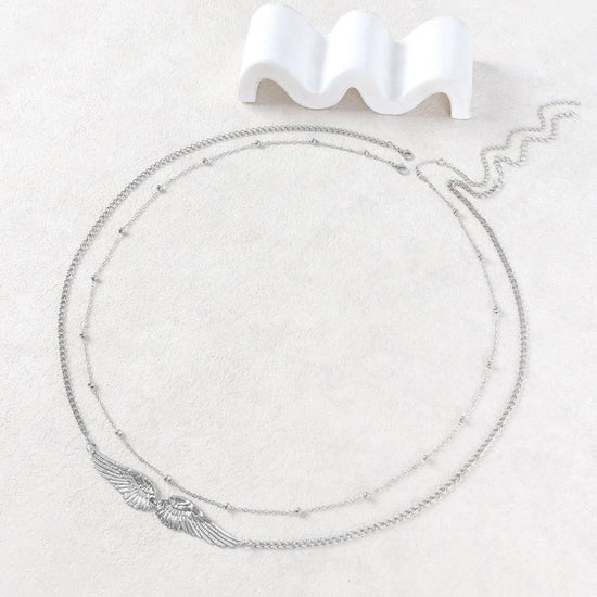 Sexy Double Wings Angel Waist Chain Accessories $15.94 Dana Fashion Color: Silver Women's Accessories Product information: Color: gold, silver Size: 115cm Material: Metal Hot element: Angel wings Style: European and American Transfer: Double Circle Length