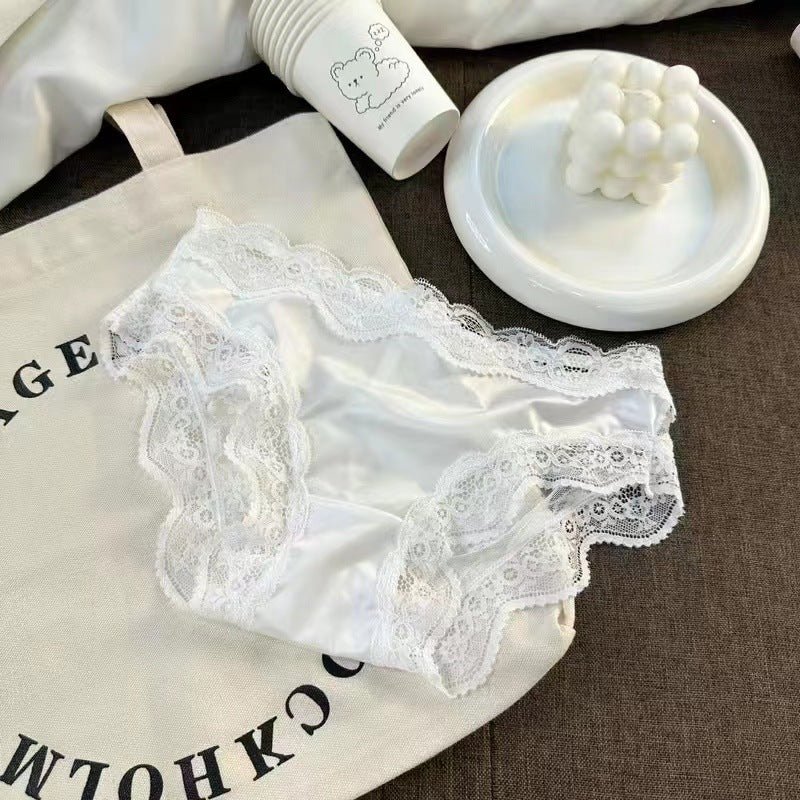 Sexy Lace Underwear Women Girl Student Underwear Pure Cotton Crotch Briefs $14.40 Dana Fashion Color: White Size: Average Size Women's clothing Product information: Pattern: solid color Weaving: knitting Fabric name: lace Color: black, white, green, pink