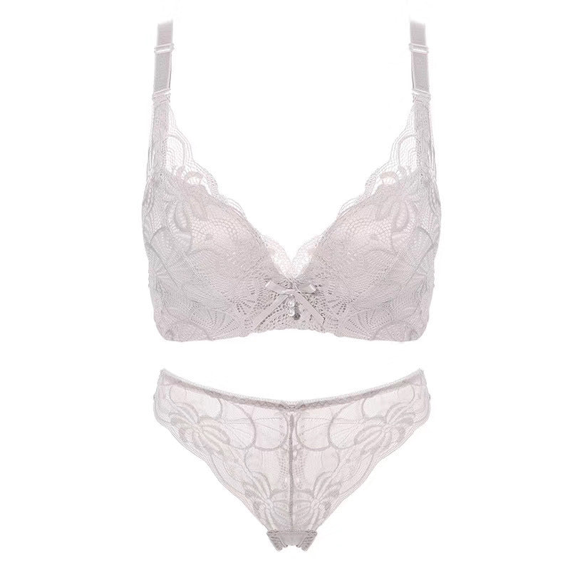 Sexy lace underwear women without steel ring $31.00 Dana Fashion Color: Grey Size: 32AB Women's clothing Fabric name: Cotton