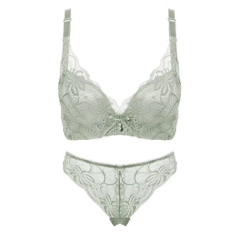 Sexy lace underwear women without steel ring $31.00 Dana Fashion Color: Green Size: 32AB Women's clothing Fabric name: Cotton