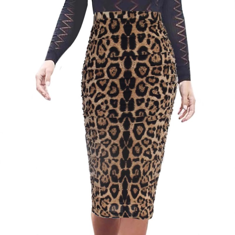 Sexy Leopard Print Style High Waist Sheath Skirt $25.99 Dana Fashion Color: Black And White Geometry Size: L Women's clothing Product information: Pattern: geometric pattern Fabric name: milk Silk Skirt type: hip skirt Color: yellow leopard print, black a