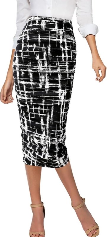 Sexy Leopard Print Style High Waist Sheath Skirt $25.99 Dana Fashion Color: Black And White Geometry Size: L Women's clothing Product information: Pattern: geometric pattern Fabric name: milk Silk Skirt type: hip skirt Color: yellow leopard print, black a