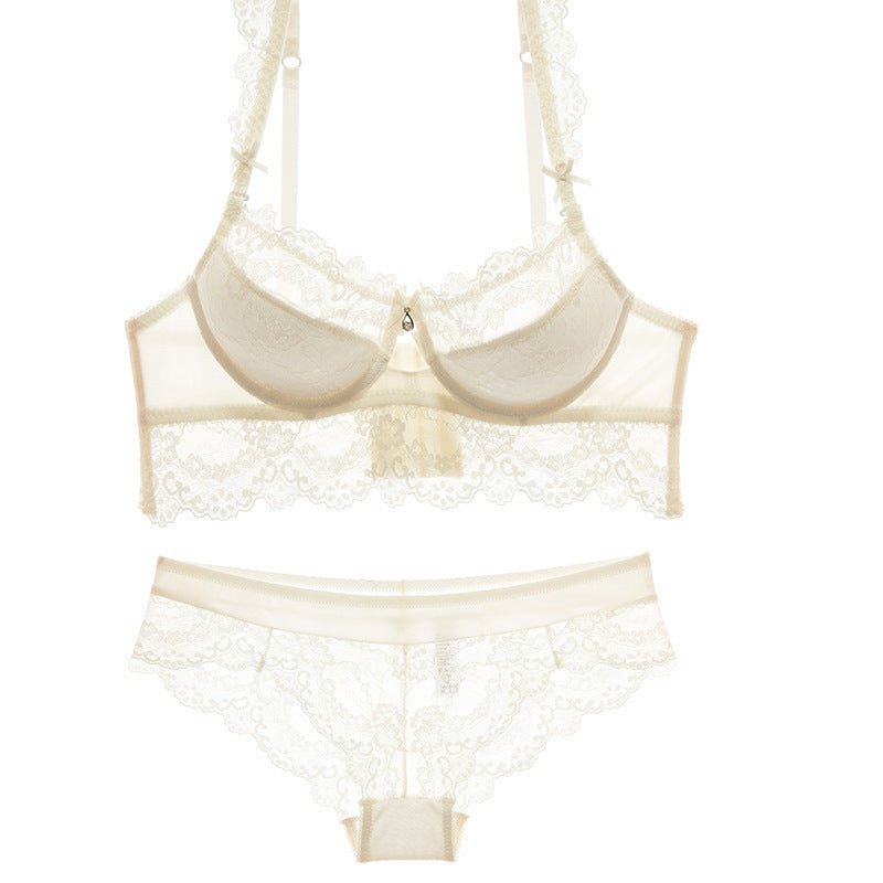Sexy Mousse Women Sexy Bra Set Ultra-thin Red Black Lace Bras Underwear Push up Bra and underwear $48.50 Dana Fashion Color: White Size: 70A Women's clothing