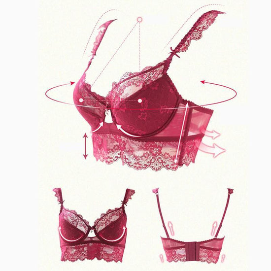 Sexy Mousse Women Sexy Bra Set Ultra-thin Red Black Lace Bras Underwear Push up Bra and underwear $48.50 Dana Fashion Color: Black Size: 70A Women's clothing