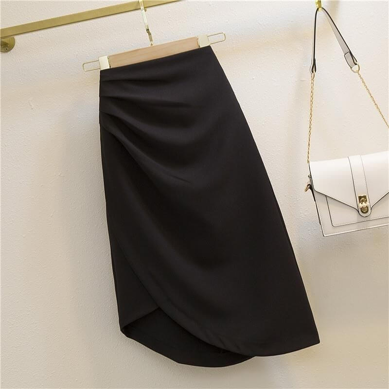 Sexy Pleated High Waist Look Taller Slimming Sheath Skirt $33.50 Dana Fashion Color: Black Size: 2XL Women's clothing Product information: Skirt type: hip skirt Color: white, black, khaki, apricot Main fabric composition: Polyester (polyester fiber) Size:
