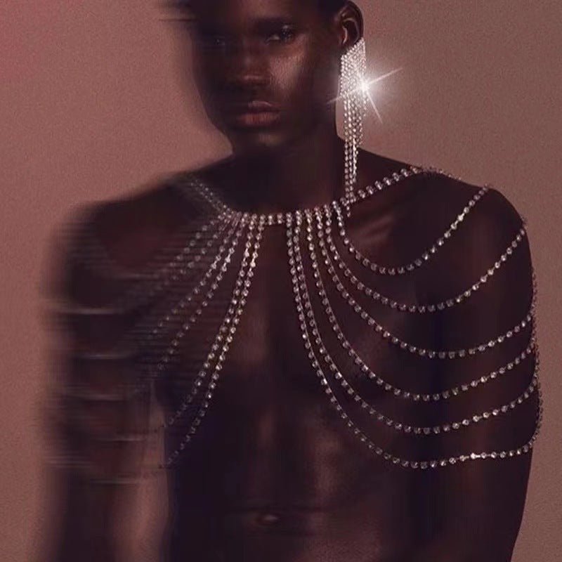 Sexy Tassel Multi-layer Rhinestone Shoulder Chain Body Chain $29.99 Dana Fashion Color: Gold Women's Accessories Product information: Treatment Process: Electroplating Type: body chains Color: silver, gold Inlaid material: Rhinestone Material: Rhinestone