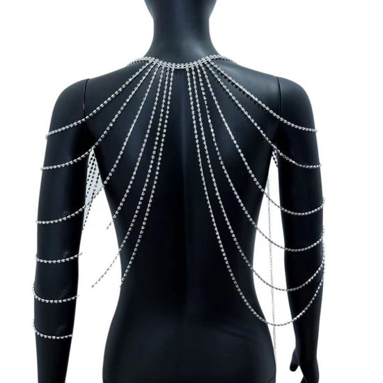 Sexy Tassel Multi-layer Rhinestone Shoulder Chain Body Chain $29.99 Dana Fashion Color: Gold Women's Accessories Product information: Treatment Process: Electroplating Type: body chains Color: silver, gold Inlaid material: Rhinestone Material: Rhinestone