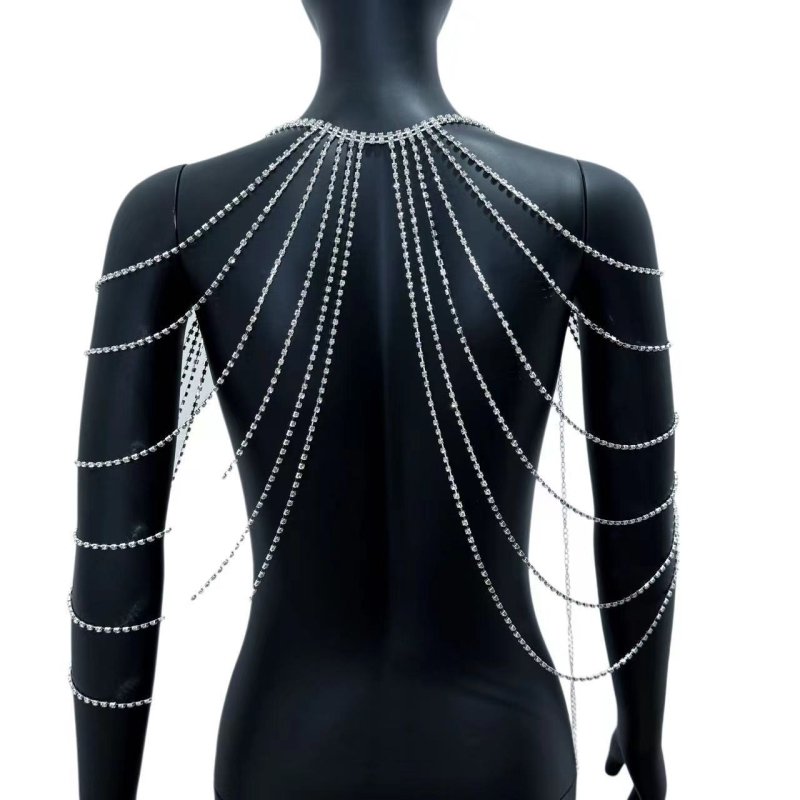 Sexy Tassel Multi-layer Rhinestone Shoulder Chain Body Chain $29.99 Dana Fashion Color: Gold Women's Accessories Product information: Treatment Process: Electroplating Type: body chains Color: silver, gold Inlaid material: Rhinestone Material: Rhinestone