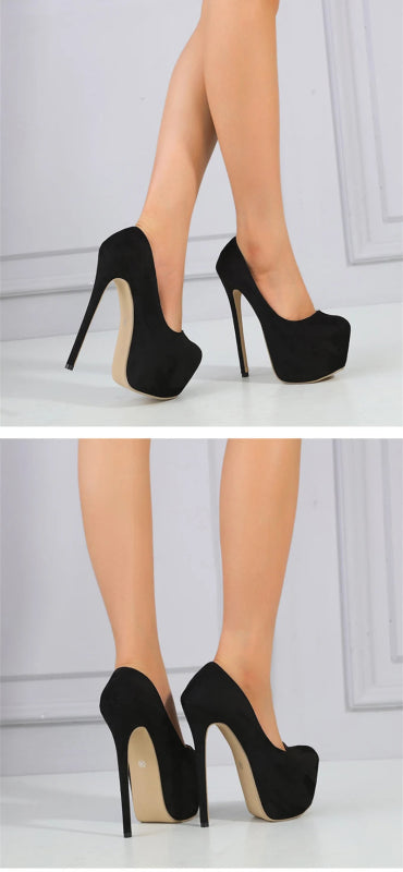 Shallow Slingback High Heels Pole Dance Shoes Ladies Party Dress Stiletto $110.99 Dana Fashion Color: Black Shoe Size: 41 Upper Material: flock Toe Shape: round toe With Platforms: Yes Platform Height: 5-7cm Heel Height: Super High (8cm-up) Heel Type: Thi