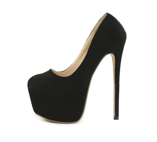 Shallow Slingback High Heels Pole Dance Shoes Ladies Party Dress Stiletto $110.99 Dana Fashion Color: Black Shoe Size: 41 Upper Material: flock Toe Shape: round toe With Platforms: Yes Platform Height: 5-7cm Heel Height: Super High (8cm-up) Heel Type: Thi