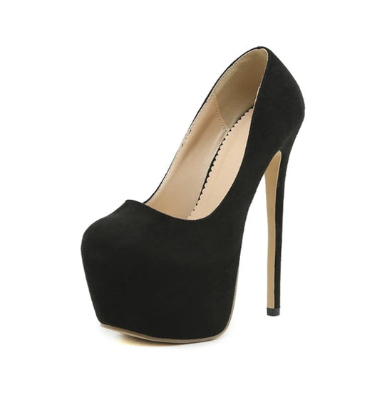 Shallow Slingback High Heels Pole Dance Shoes Ladies Party Dress Stiletto $110.99 Dana Fashion Color: Black Shoe Size: 41 Upper Material: flock Toe Shape: round toe With Platforms: Yes Platform Height: 5-7cm Heel Height: Super High (8cm-up) Heel Type: Thi