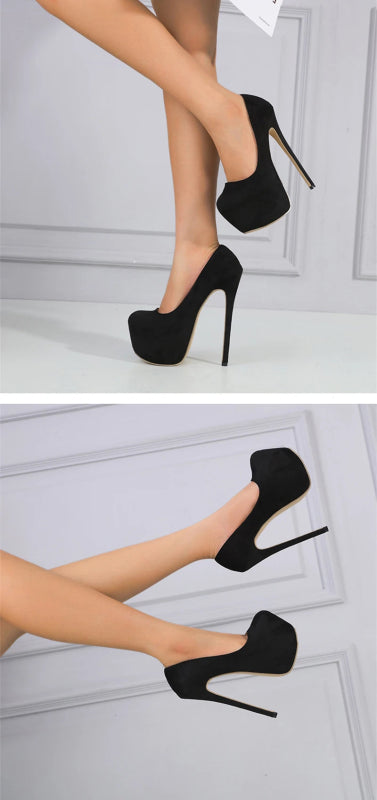 Shallow Slingback High Heels Pole Dance Shoes Ladies Party Dress Stiletto $110.99 Dana Fashion Color: Black Shoe Size: 41 Upper Material: flock Toe Shape: round toe With Platforms: Yes Platform Height: 5-7cm Heel Height: Super High (8cm-up) Heel Type: Thi