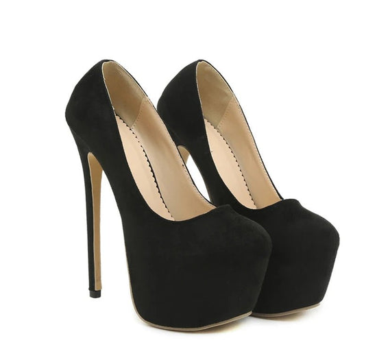Shallow Slingback High Heels Pole Dance Shoes Ladies Party Dress Stiletto $110.99 Dana Fashion Color: Black Shoe Size: 41 Upper Material: flock Toe Shape: round toe With Platforms: Yes Platform Height: 5-7cm Heel Height: Super High (8cm-up) Heel Type: Thi