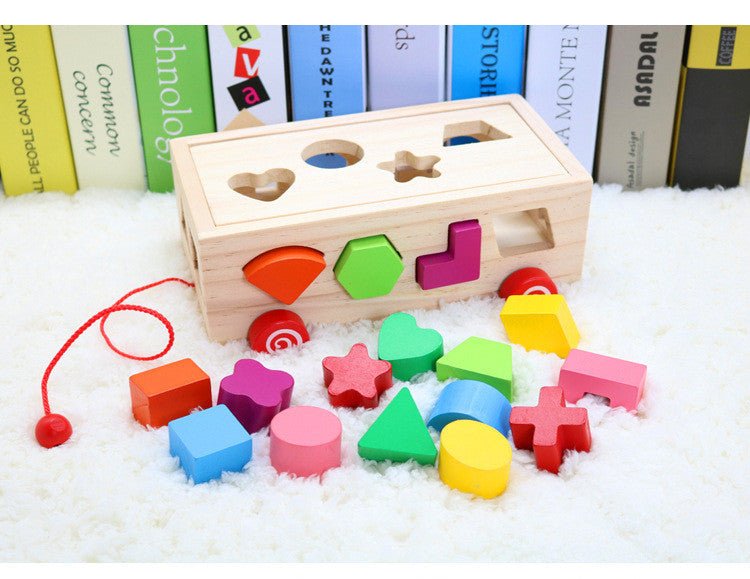 Shape matching building blocks $35.98 Dana Fashion default: default Toys & Hobbies Material: Wooden Item No .: Sixteen hole intellectual box Whether it is multi-functional: No Paint material: water-based environmental protection paint Wood classification: