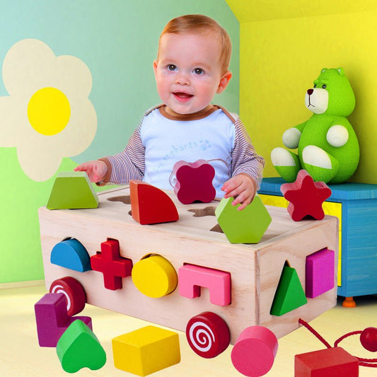 Shape matching building blocks $35.98 Dana Fashion default: default Toys & Hobbies Material: Wooden Item No .: Sixteen hole intellectual box Whether it is multi-functional: No Paint material: water-based environmental protection paint Wood classification: