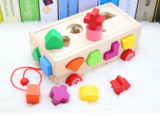 Shape matching building blocks $35.98 Dana Fashion default: default Toys & Hobbies Material: Wooden Item No .: Sixteen hole intellectual box Whether it is multi-functional: No Paint material: water-based environmental protection paint Wood classification: