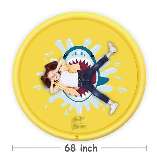 Shark spray pad $44.29 Dana Fashion Color: Yellow Size: 170cm Baby & Mother Material: PVC Function: water spray toy Specifications: 170cm Features The product is made of environmentally friendly PVC, foldable, easy to carry and reusable. This product proc