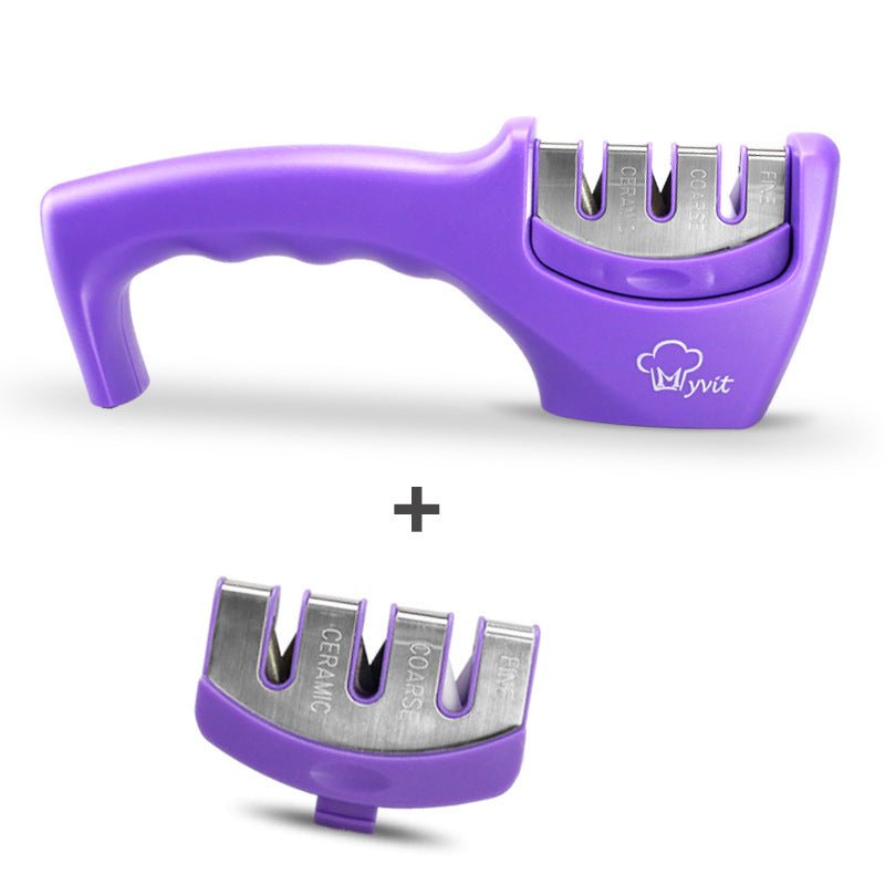 Sharpening Kitchen Tool Diamond Tungsten Steel Sharpening Stone $30.44 Dana Fashion Color: Purple set Dana's Kitchen Overview: 1. Demolition design, dirt has nowhere to hide The disassembly design of the sharpener is easy to clean, delicate and does not h
