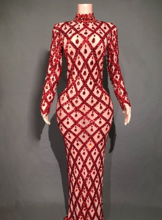 Shiny Rhinestone Women's Evening Party Formal Dress $283.62 Dana Fashion Color: Skin Bottom Red Stripes Size: L Women's clothing Product information: Pattern: solid color Skirt type: One-Step skirt Color: long sleeve black stripes, long sleeve black strip