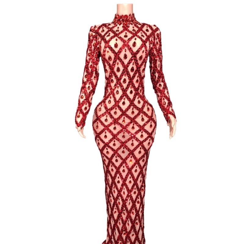 Shiny Rhinestone Women's Evening Party Formal Dress $283.62 Dana Fashion Color: Black And Black Stripes Size: L Women's clothing Product information: Pattern: solid color Skirt type: One-Step skirt Color: long sleeve black stripes, long sleeve black strip