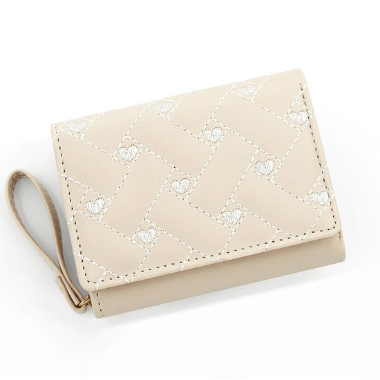 Short And Simple Embroidered Love Heart Multi Card Slots Wallet $21.69 Dana Fashion Color: White Women's Bags Product information: Pattern: love Lining texture: Polyester Applicable scenario: Daily matching Color: T441-1 Black, T441-1 pink, T441-1 red, T4