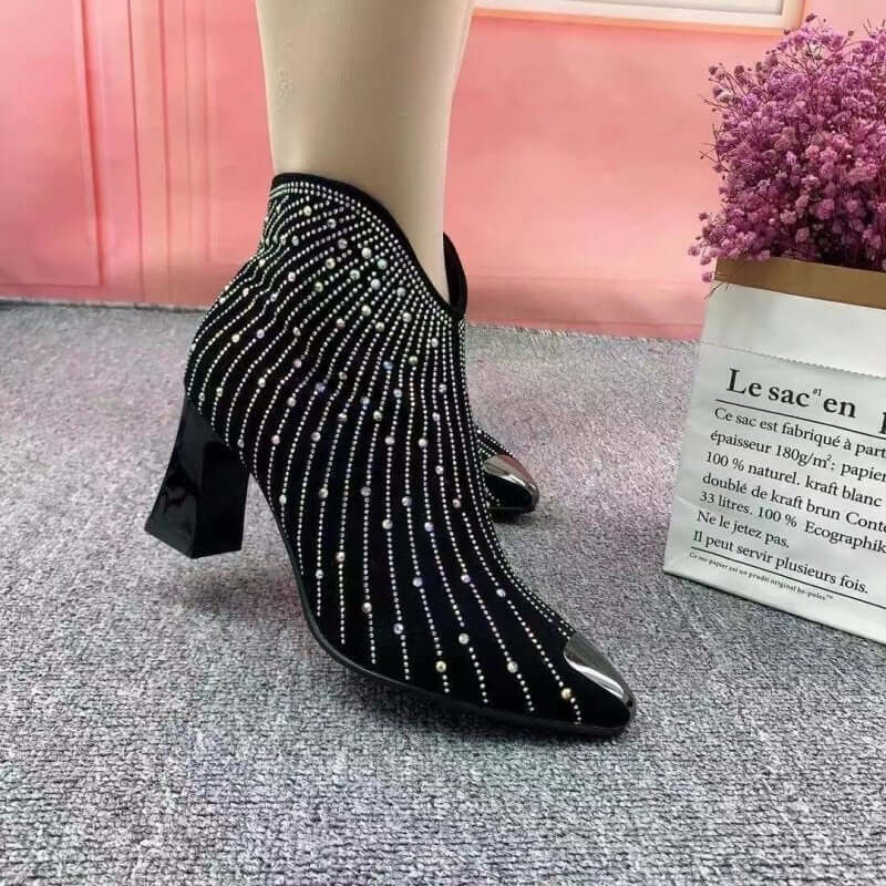 Short Boots Autumn And Winter New Plus Velvet Pointed $41.50 Dana Fashion Color: Black Size: 35 Women's shoes Product information: Pattern: solid color Lining material: artificial plush Color: Black Heel height: flat heel Socks length: Middle calf Heel sh