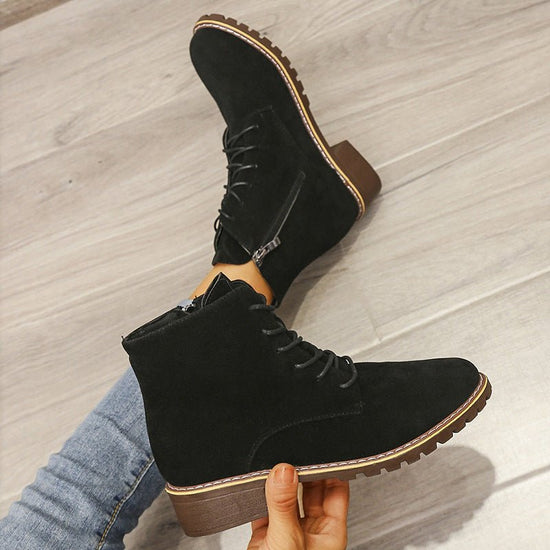 Short Boots Women Round Toe Martin Boots Women $31.79 Dana Fashion Color: Black Size: 35 Women's shoes Product Information: Product category: Martin boots Upper material: suede Sole Material: Rubber Style: British Toe shape: round toe Heel shape: thick he