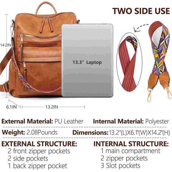 Shoulder Bag For Women, Fashionable PU Leather $85.00 Dana Fashion Color: Brown Women's Bags This stylish backpack purse for women is the perfect fusion of handbag and backpack. Our waterproof purpose synthetic leather shoulder bag has a stylish design an