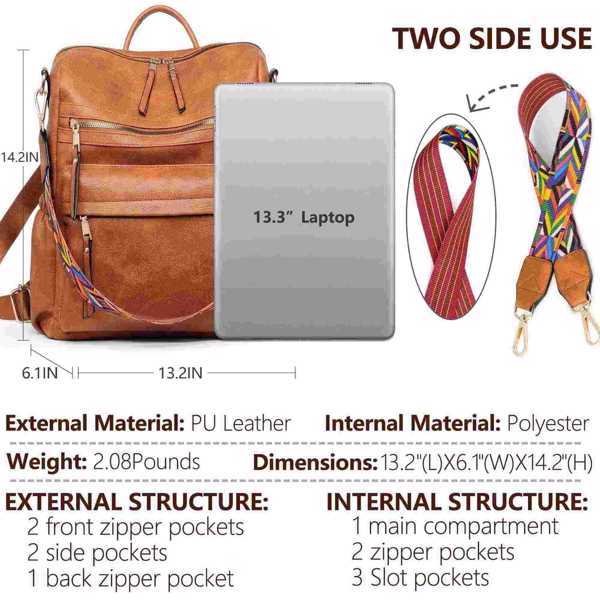 Shoulder Bag For Women, Fashionable PU Leather $85.00 Dana Fashion Color: Brown Women's Bags This stylish backpack purse for women is the perfect fusion of handbag and backpack. Our waterproof purpose synthetic leather shoulder bag has a stylish design an