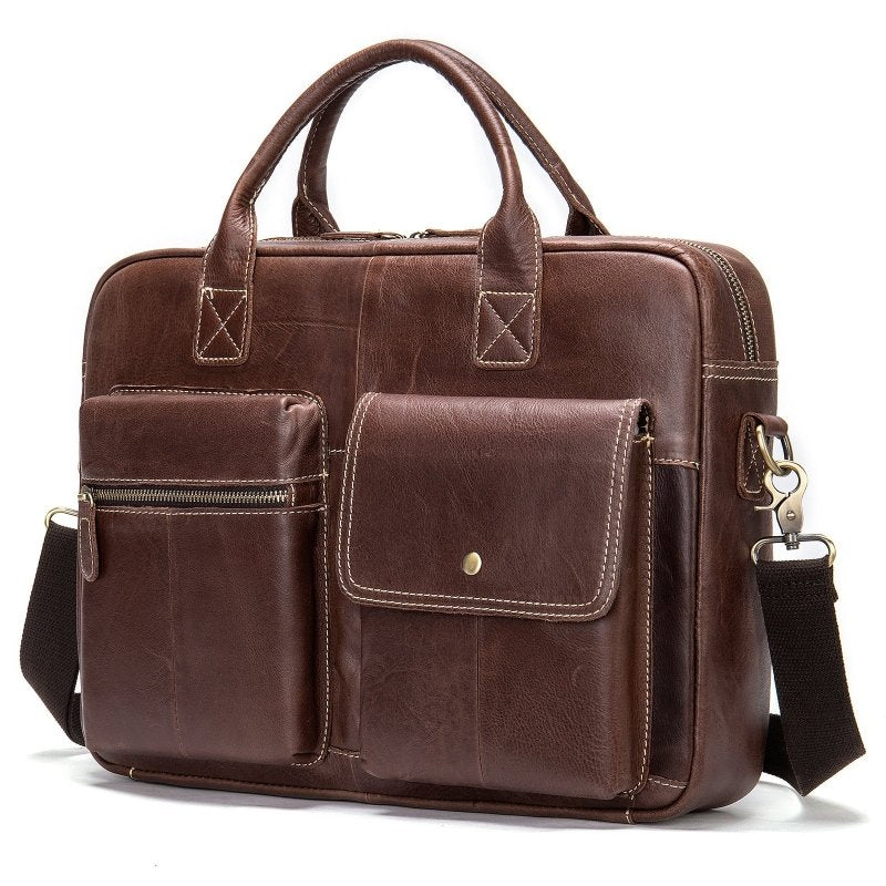 Shoulder Bag Men Handbags Totes For Laptop $120.00 Dana Fashion Color: Red Brown Women's Bags Product information: Material: Leather Cortex features: first layer cowhide Bag shape: horizontal square type Bag size: large Opening method: zipper Strap root n
