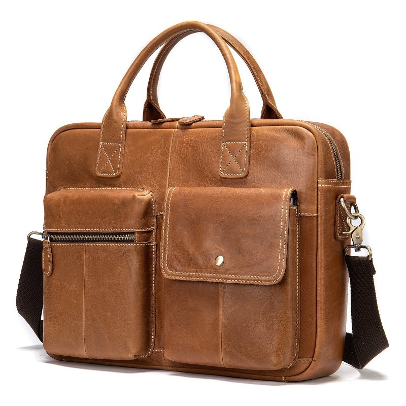 Shoulder Bag Men Handbags Totes For Laptop $120.00 Dana Fashion Color: Crazy Horse Red Brown Women's Bags Product information: Material: Leather Cortex features: first layer cowhide Bag shape: horizontal square type Bag size: large Opening method: zipper