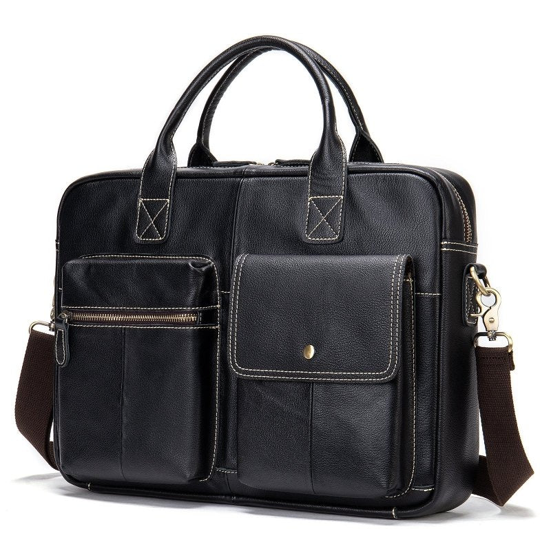 Shoulder Bag Men Handbags Totes For Laptop $120.00 Dana Fashion Color: Black Women's Bags Product information: Material: Leather Cortex features: first layer cowhide Bag shape: horizontal square type Bag size: large Opening method: zipper Strap root numbe