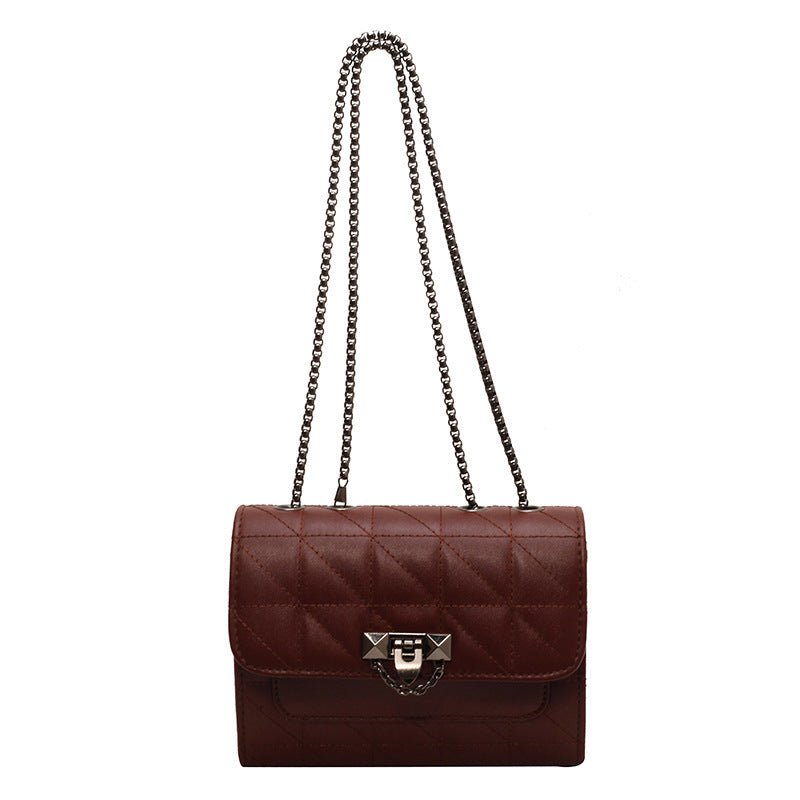 Shoulder Bag Women's Chain Lock Fashion Messenger Bag $34.02 Dana Fashion Color: Brown Women's Bags Product information: Color: brown, orange, purple, white, black Hardness: soft Material: PU Suitcase shape: Horizontal Square Number of shoulder straps: Si