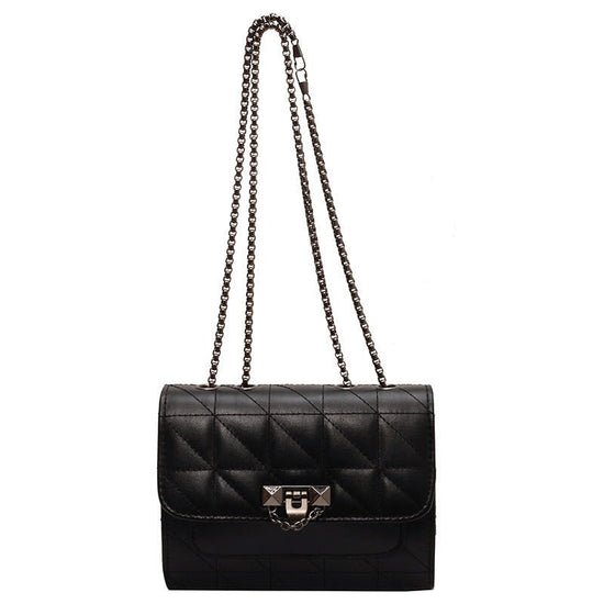 Shoulder Bag Women's Chain Lock Fashion Messenger Bag $34.02 Dana Fashion Color: Black Women's Bags Product information: Color: brown, orange, purple, white, black Hardness: soft Material: PU Suitcase shape: Horizontal Square Number of shoulder straps: Si