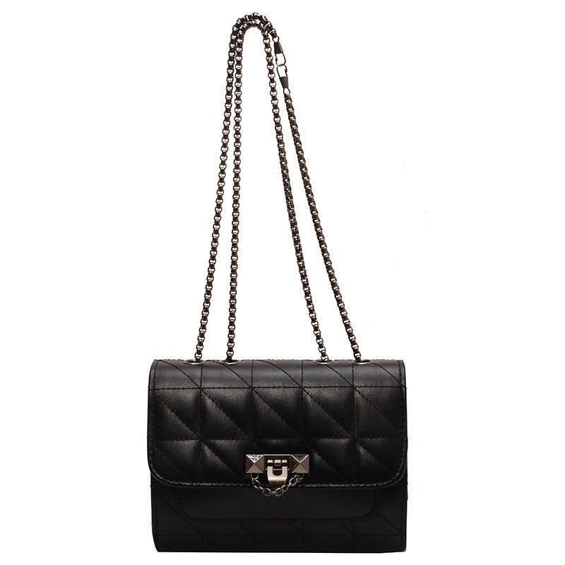 Shoulder Bag Women's Chain Lock Fashion Messenger Bag $34.02 Dana Fashion Color: Black Women's Bags Product information: Color: brown, orange, purple, white, black Hardness: soft Material: PU Suitcase shape: Horizontal Square Number of shoulder straps: Si