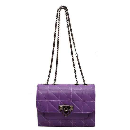 Shoulder Bag Women's Chain Lock Fashion Messenger Bag $34.02 Dana Fashion Color: Purple Women's Bags Product information: Color: brown, orange, purple, white, black Hardness: soft Material: PU Suitcase shape: Horizontal Square Number of shoulder straps: S