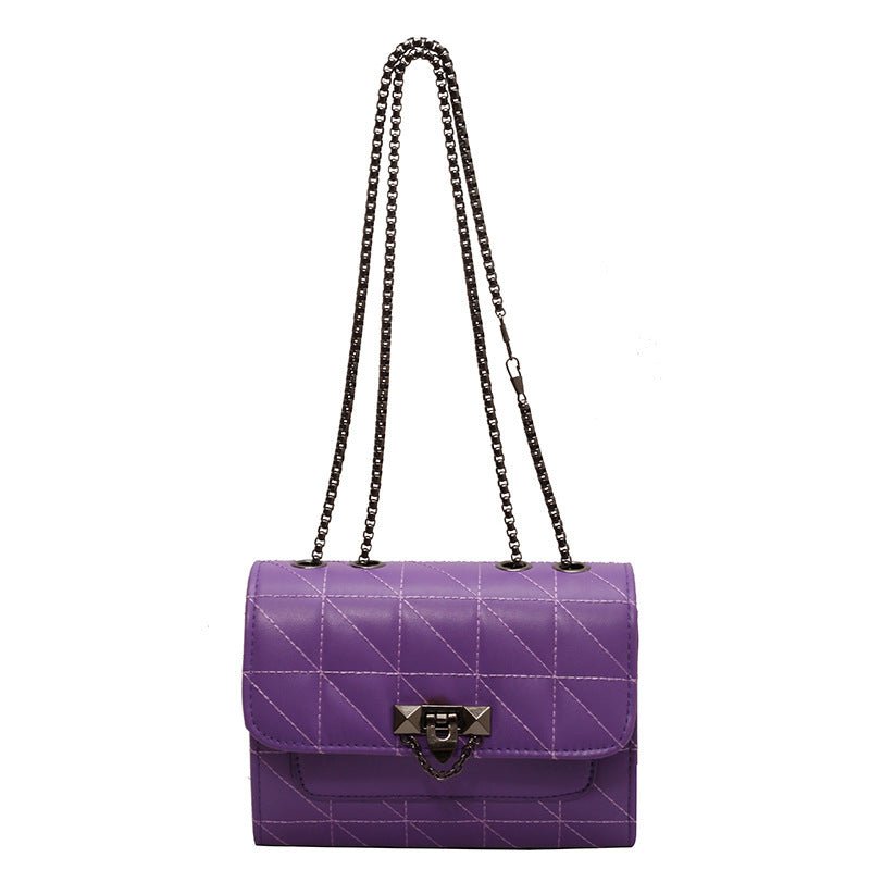 Shoulder Bag Women's Chain Lock Fashion Messenger Bag $34.02 Dana Fashion Color: Purple Women's Bags Product information: Color: brown, orange, purple, white, black Hardness: soft Material: PU Suitcase shape: Horizontal Square Number of shoulder straps: S