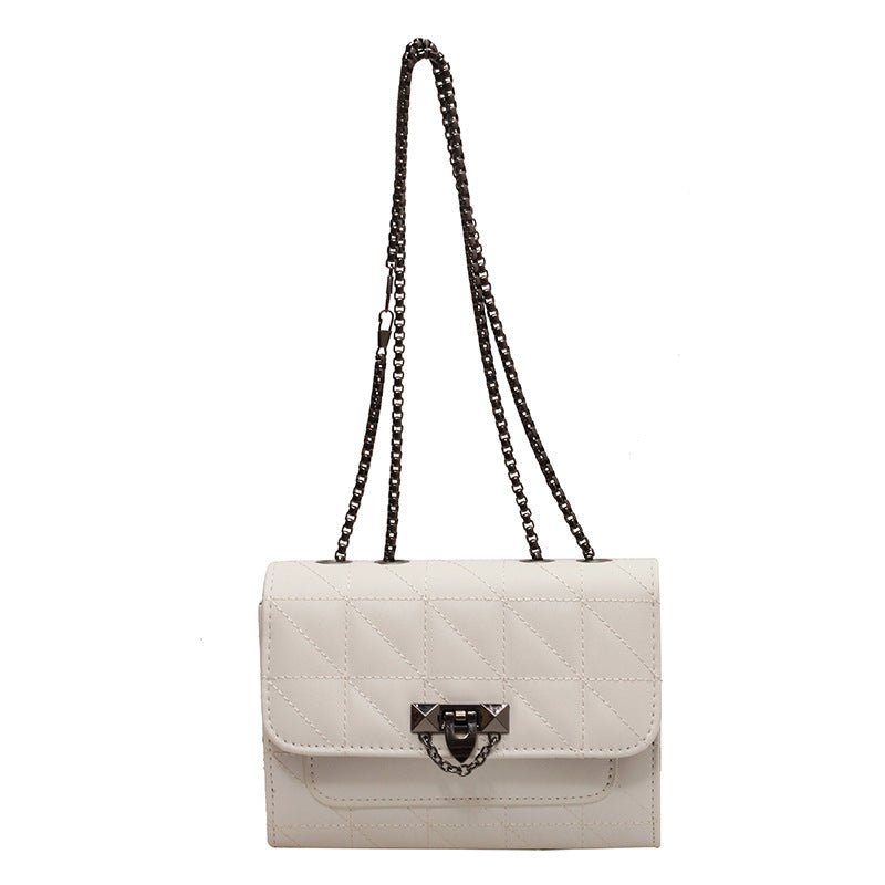 Shoulder Bag Women's Chain Lock Fashion Messenger Bag $34.02 Dana Fashion Color: White Women's Bags Product information: Color: brown, orange, purple, white, black Hardness: soft Material: PU Suitcase shape: Horizontal Square Number of shoulder straps: Si