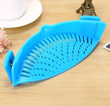Silicone Clip-on Pot Pan Bowl Funnel Oil Strainer Creative Rice Washing Colander for Draining Liquid Fits All Pot Size $24.50 Dana Fashion format: Blue Dana's Kitchen Overview: Uniform hollow design, no waste of filtering Silicone material, safe and healt