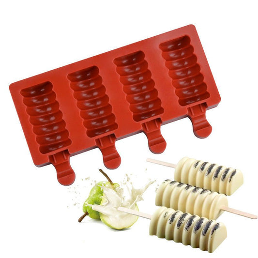 Silicone popsicle ice cream ice cream mold $14.50 Dana Fashion format: Red Dana's Kitchen NaFeatures: Made of silicone, very soft. Odorless, non-toxic. Easy to dig. Easy to clean. Not easy to warp. Has a long service life. Safe for ovens, microwaves, dish