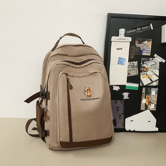 Simple All-matching Fashion Schoolbag Women $50.18 Dana Fashion Color: Khaki Women's Bags Product information: Color: black, white, green, khaki Hardness: soft Function: breathable, waterproof, wear-resistant, anti-theft, anti-seismic, burden reduction Ma