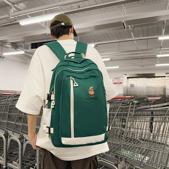 Simple All-matching Fashion Schoolbag Women $50.18 Dana Fashion Color: Black Women's Bags Product information: Color: black, white, green, khaki Hardness: soft Function: breathable, waterproof, wear-resistant, anti-theft, anti-seismic, burden reduction Ma