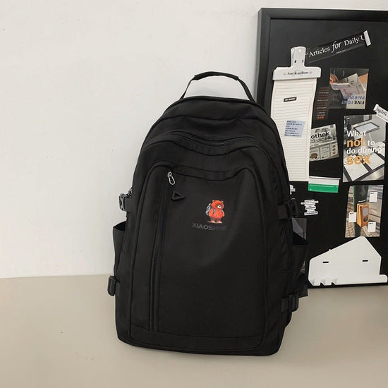 Simple All-matching Fashion Schoolbag Women $50.18 Dana Fashion Color: Black Women's Bags Product information: Color: black, white, green, khaki Hardness: soft Function: breathable, waterproof, wear-resistant, anti-theft, anti-seismic, burden reduction Ma