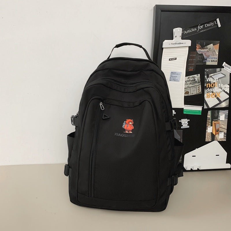 Simple All-matching Fashion Schoolbag Women $50.18 Dana Fashion Color: Black Women's Bags Product information: Color: black, white, green, khaki Hardness: soft Function: breathable, waterproof, wear-resistant, anti-theft, anti-seismic, burden reduction Ma