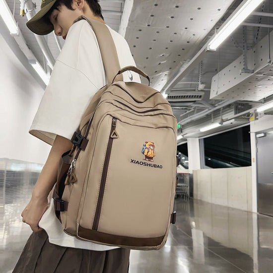 Simple All-matching Fashion Schoolbag Women $50.18 Dana Fashion Color: Black Women's Bags Product information: Color: black, white, green, khaki Hardness: soft Function: breathable, waterproof, wear-resistant, anti-theft, anti-seismic, burden reduction Ma