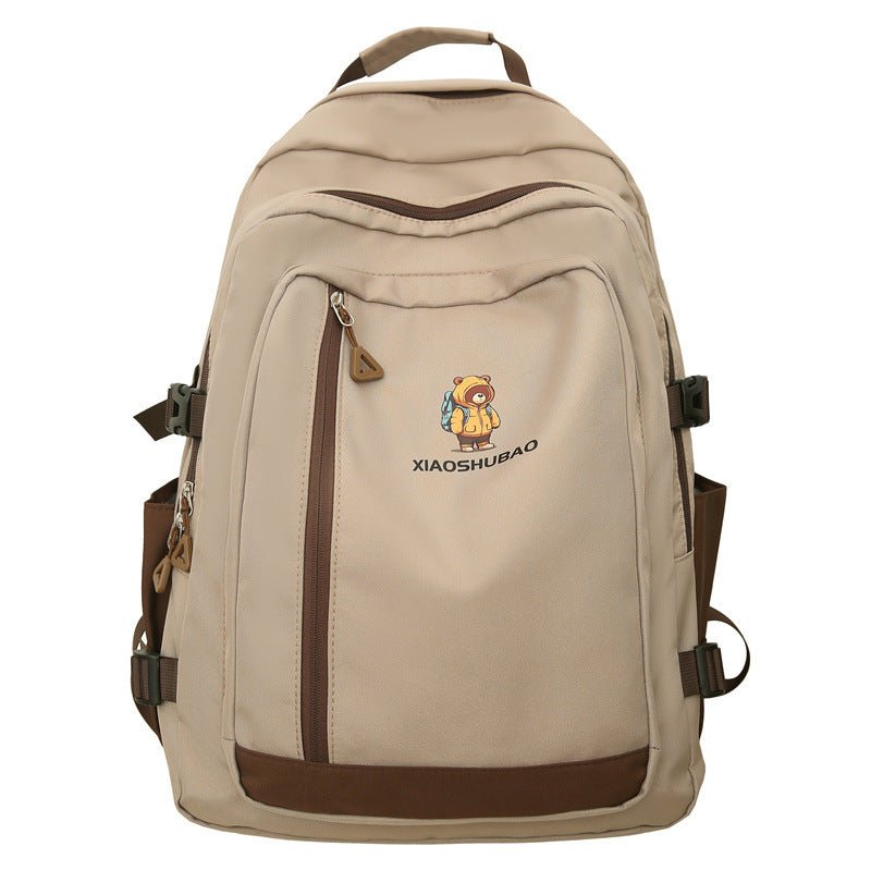 Simple All-matching Fashion Schoolbag Women $50.18 Dana Fashion Color: Black Women's Bags Product information: Color: black, white, green, khaki Hardness: soft Function: breathable, waterproof, wear-resistant, anti-theft, anti-seismic, burden reduction Ma