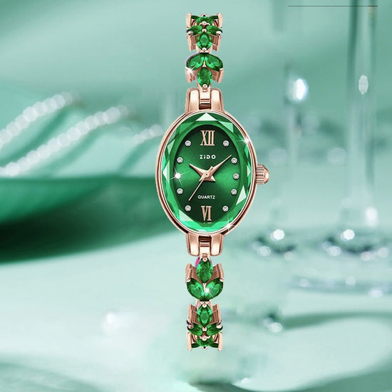Simple Fashion Sports Waterproof Oval Women's Wrist Watch $28.46 Dana Fashion Color: 1408 Green size: Gift Box Women's Accessories Product information: Color: 1408 red, 1408 White, 1408 purple, 1408 Green Thickness: 8mm Size: no gift box, gift box Applica